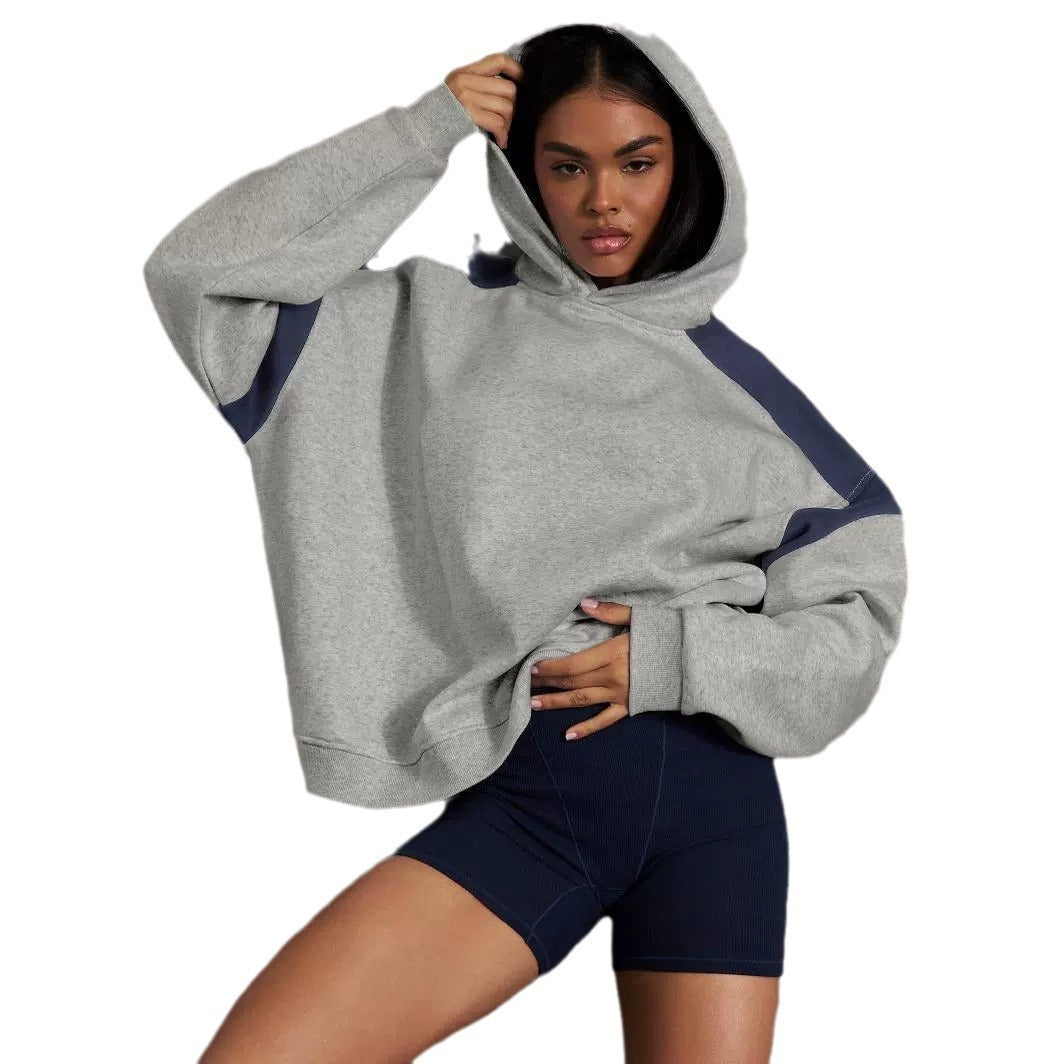 Clara | Sweat à capuche épaules tombantes contrastées