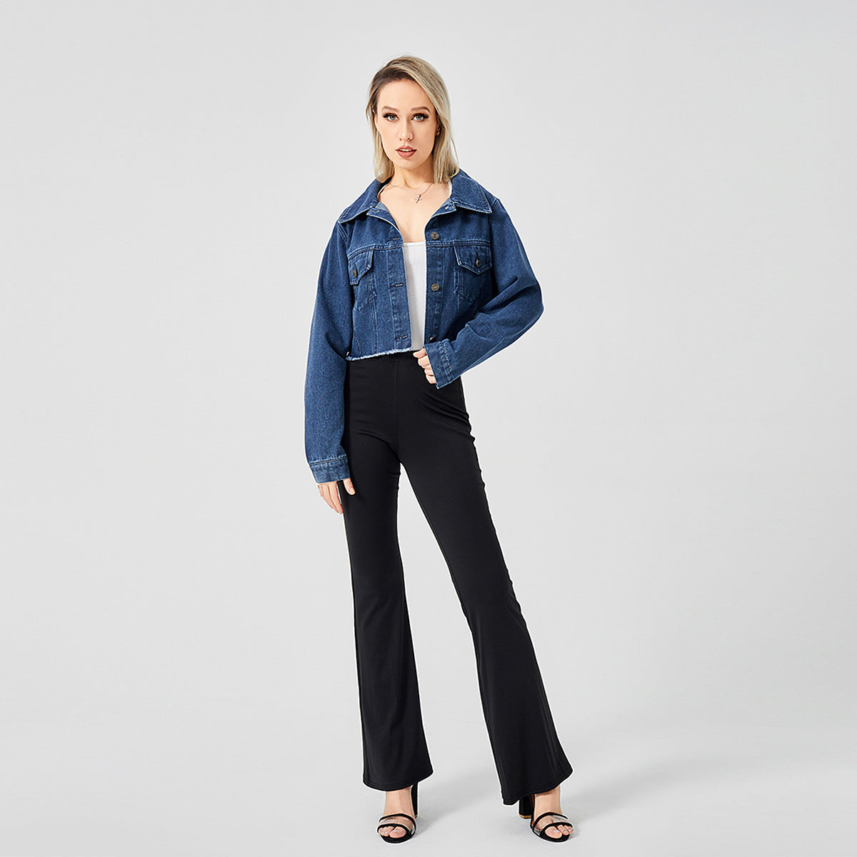 Camille | Veste en jean rétro, coupe ample — Charme décontracté