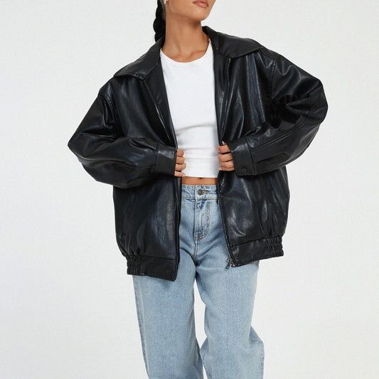 Clara | Manteau en cuir style motard pour femmes