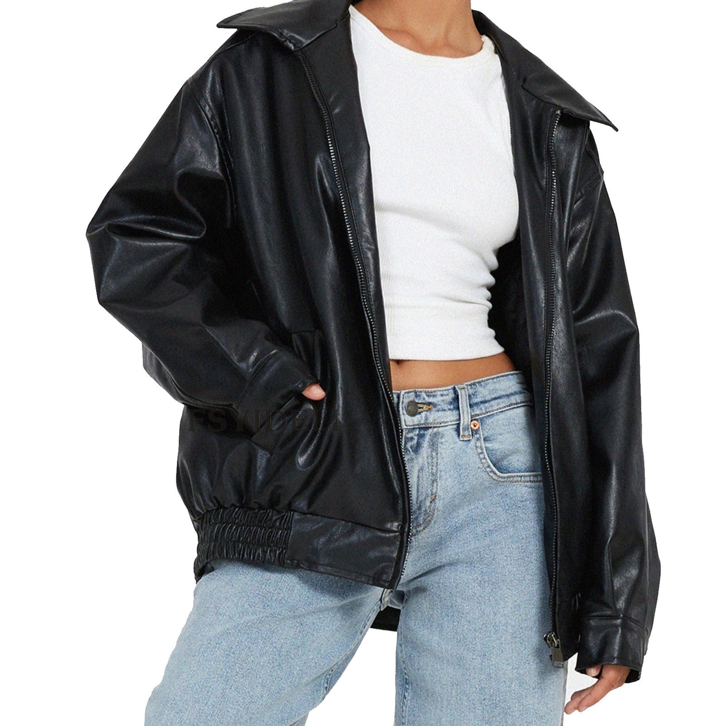 Clara | Manteau en cuir style motard pour femmes