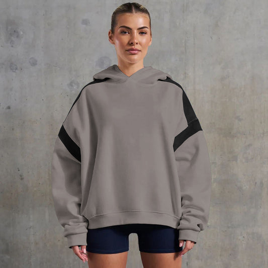 Clara | Sweat à capuche épaules tombantes contrastées