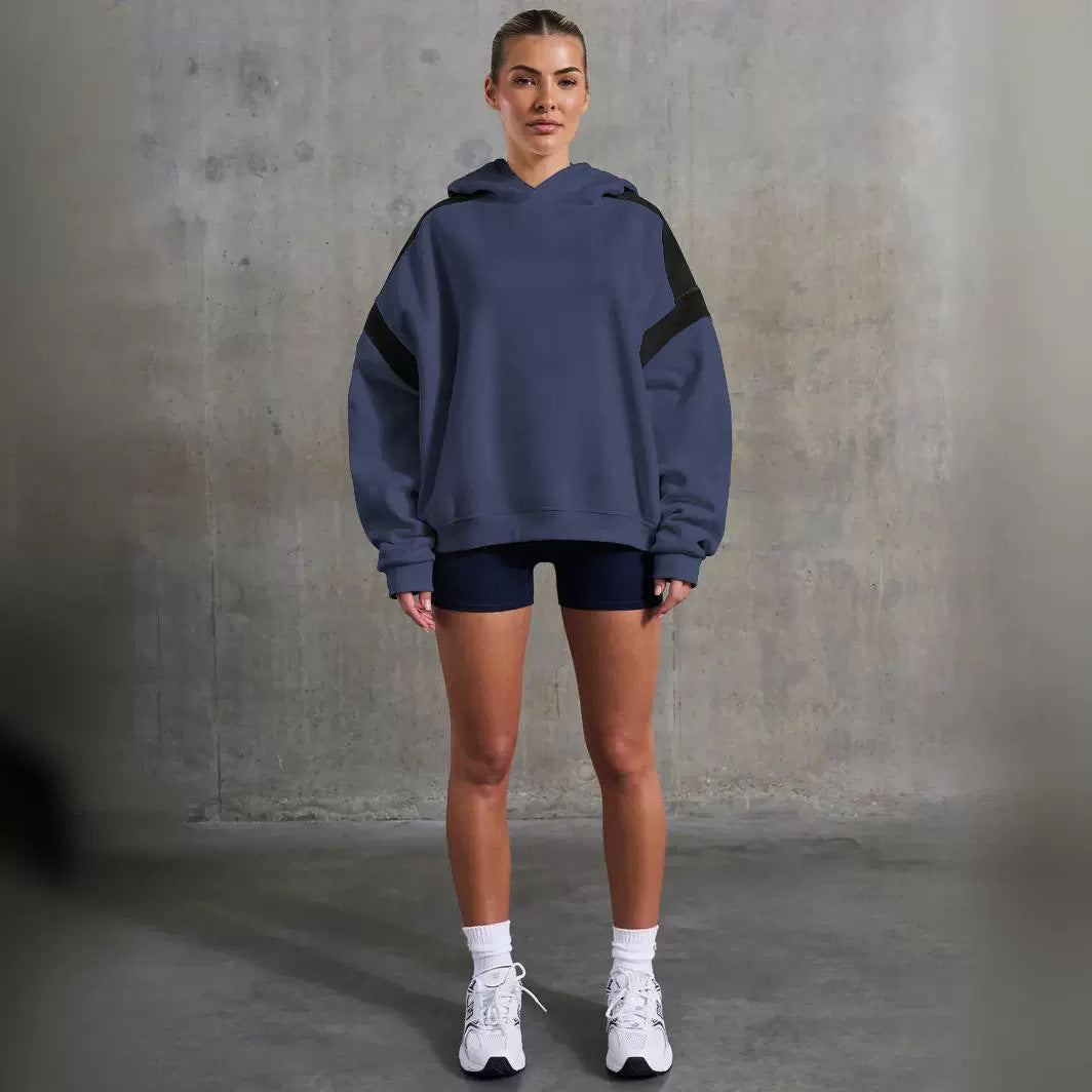 Clara | Sweat à capuche épaules tombantes contrastées