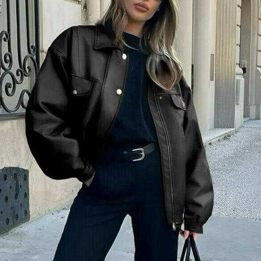 Élégance Urbaine | Trench en simili cuir ceinturé