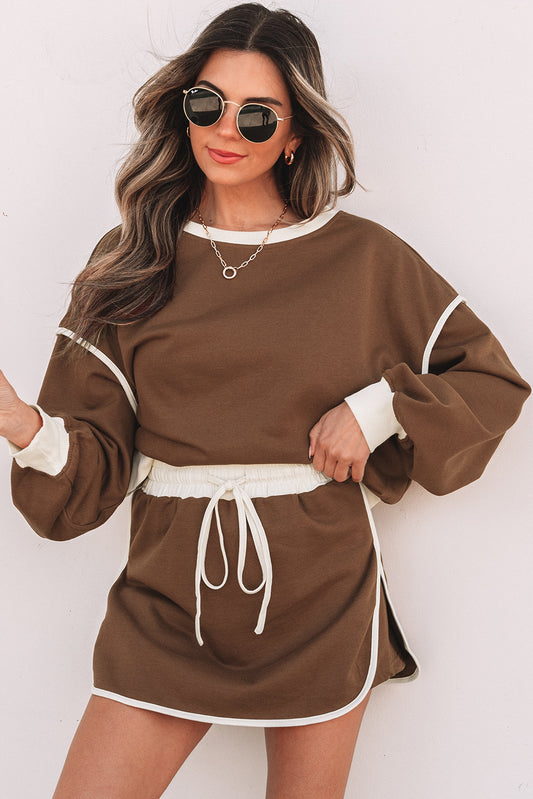 Sophie | Ensemble pull ample & short skort contrastant