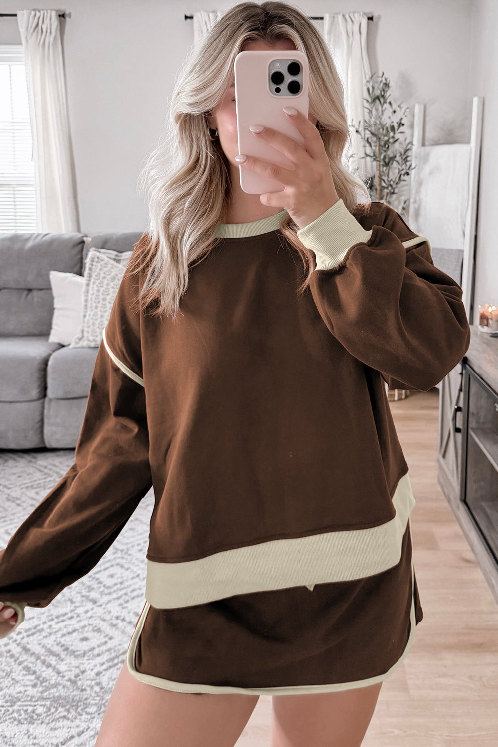 Sophie | Ensemble pull ample & short skort contrastant