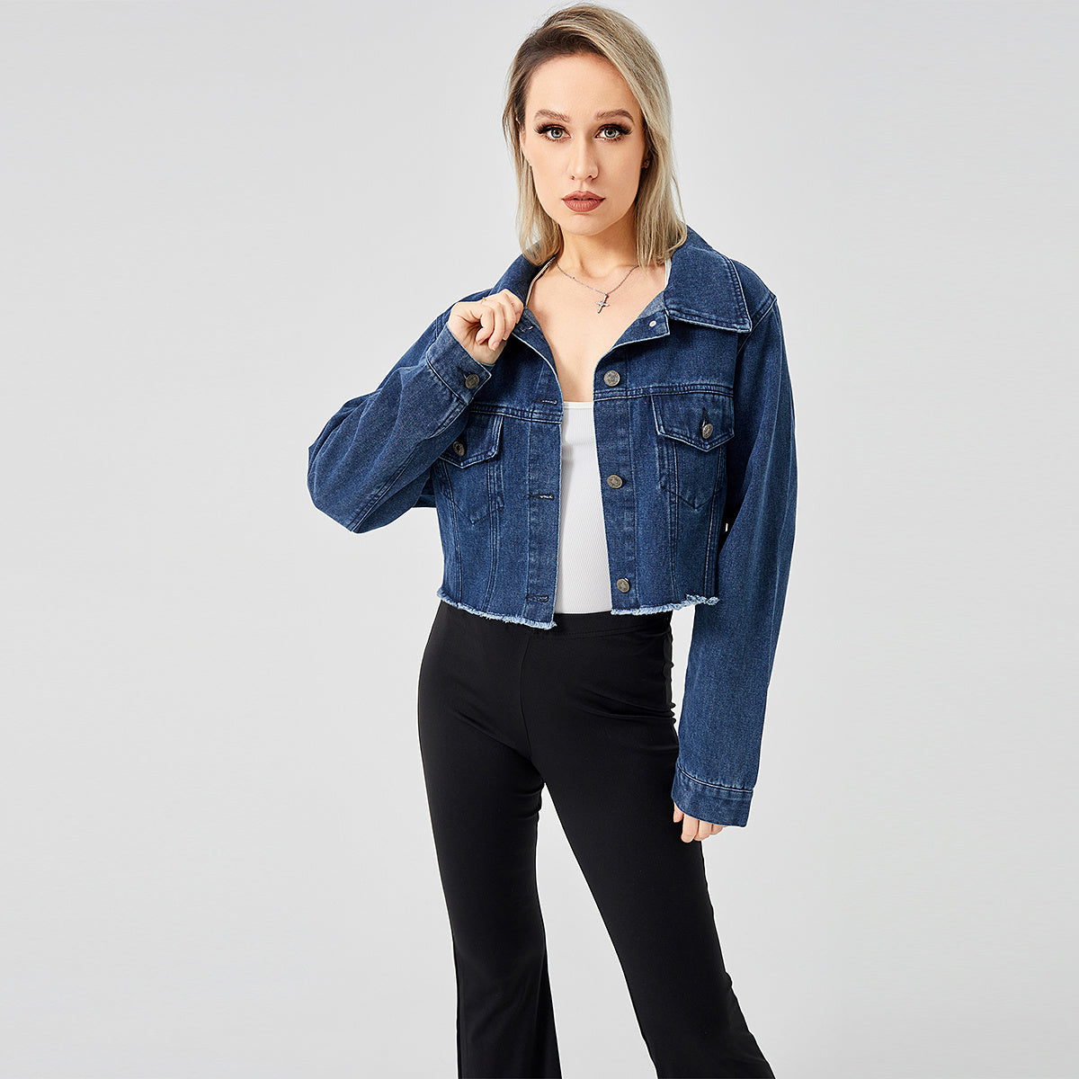 Camille | Veste en jean rétro, coupe ample — Charme décontracté
