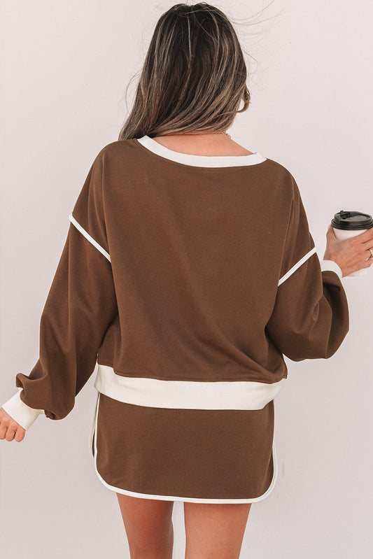 Sophie | Ensemble pull ample & short skort contrastant