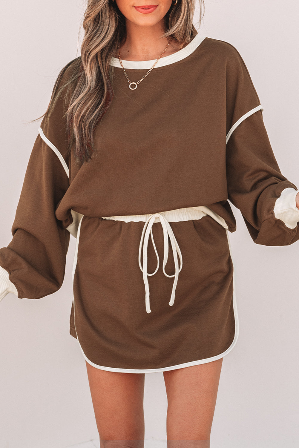 Sophie | Ensemble pull ample & short skort contrastant