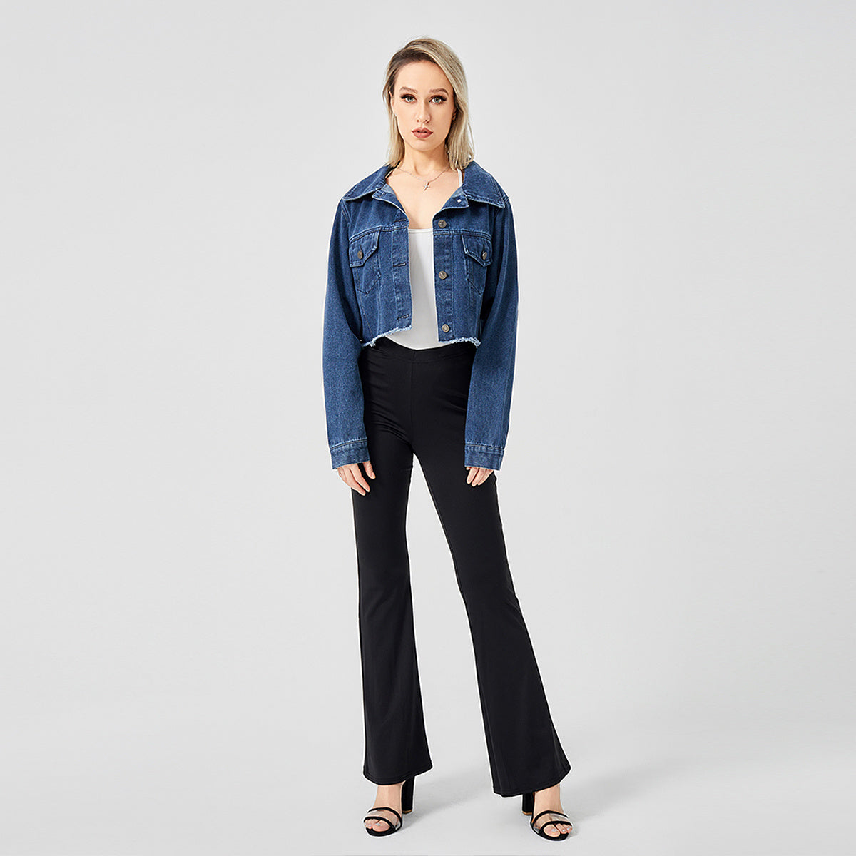 Camille | Veste en jean rétro, coupe ample — Charme décontracté