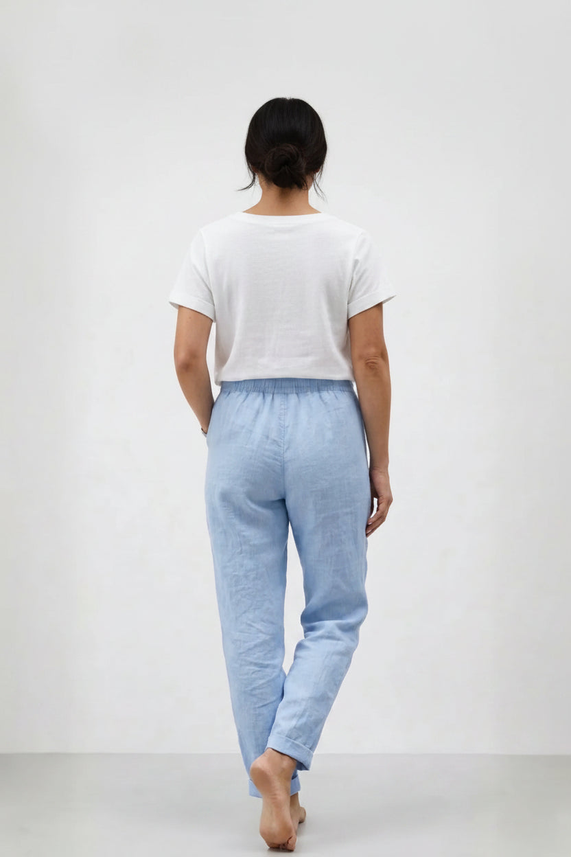 antalon fluide femme coton lin vue dos Mugamiz Paris
